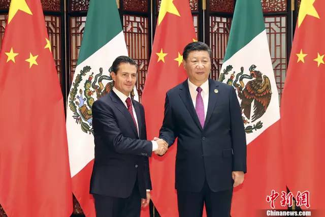 9月4日，中国国家主席习近平在厦门会见来华出席新兴市场国家与发展中国家对话会的墨西哥总统培尼亚。 中新社记者 盛佳鹏 摄